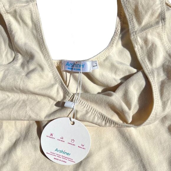 NWT ARSHINER Creme Bodysuit/Leotard Size Large - Picture 4 of 4